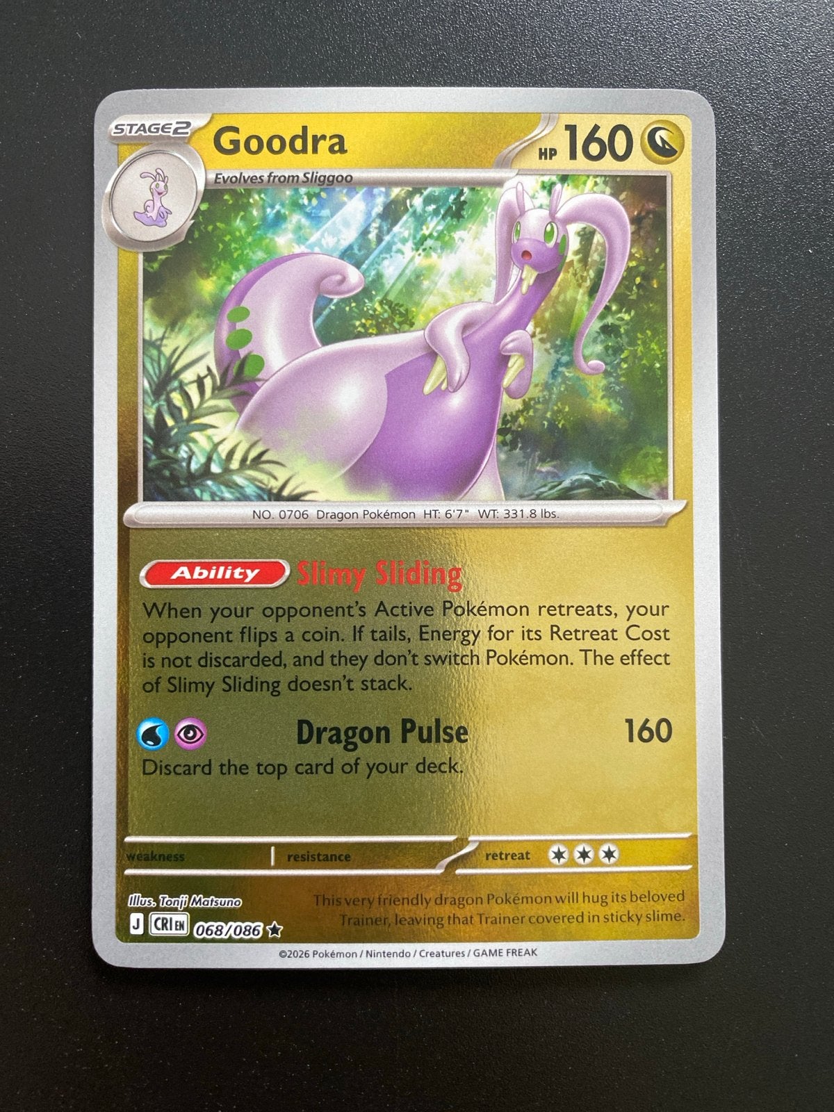 Goodra 068/086 Rare Rev. Holo Pokémon Chaos Rising Packfresh, Ophalen of Verzenden, Zo goed als nieuw, Losse kaart, Foil