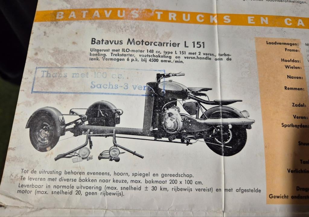 gezocht Batavus L151 motorcarrier, Ophalen