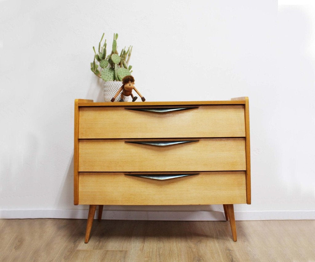 Houten vintage schoenenkast. Retro  dressoir / kast, O, O, Ophalen of Verzenden, Retro, vintage, mid century, mcm, scandinavisch, wabi sabi