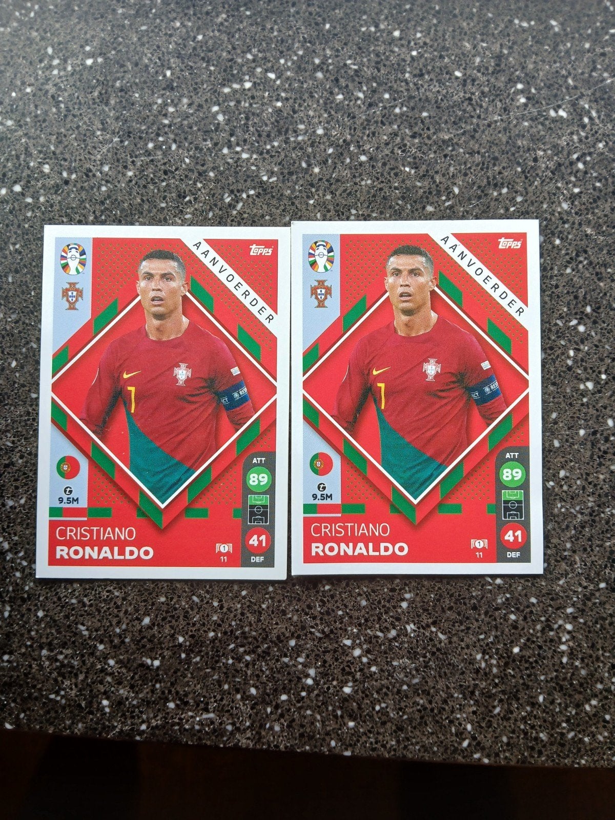 topps x lidl cristiano ronaldo kaart 2 stuks, Ophalen of Verzenden, Zo goed als nieuw