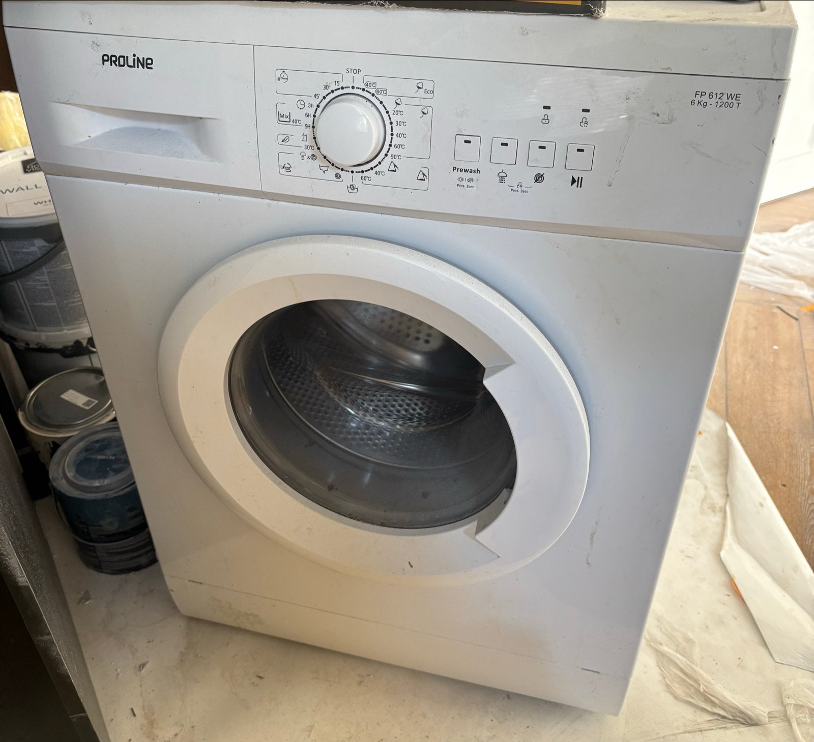 Proline Wasmachine FP 612 WE - 6kg - 1200T, Ophalen, Gebruikt, Voorlader, 1200 tot 1600 toeren