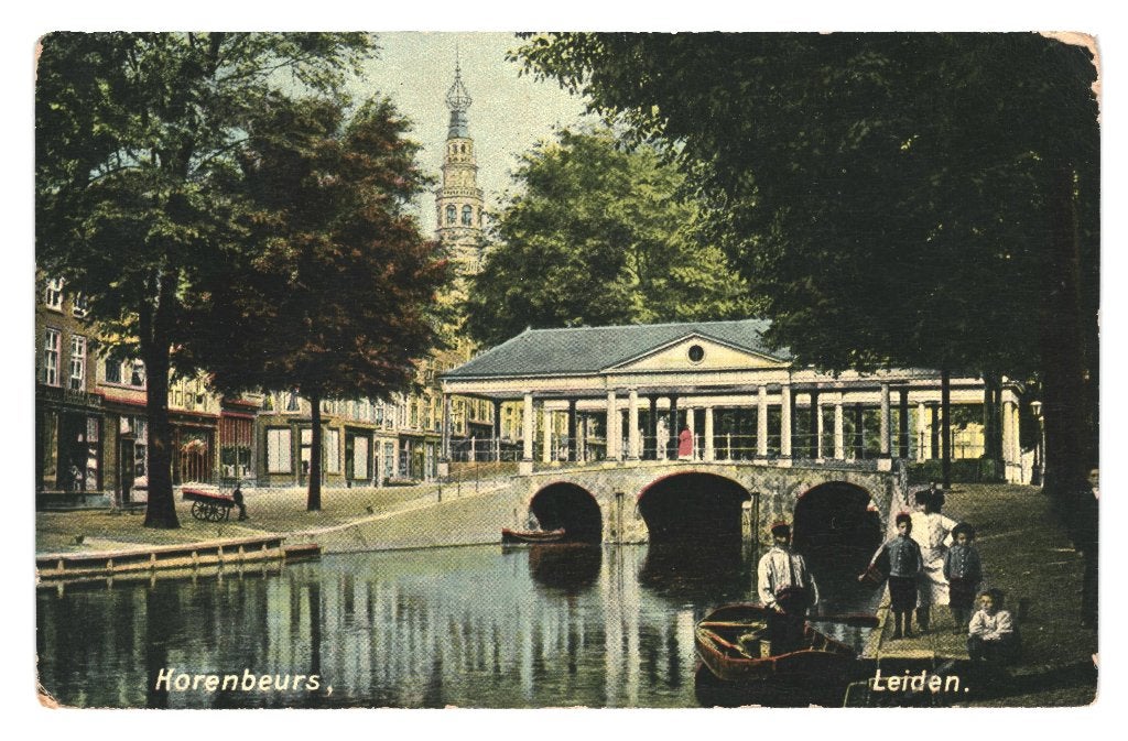 947132	Leiden	Korenbeurs	1906	Gelopen met Postzegel, Ophalen of Verzenden, Voor 1920, Gelopen, Zuid-Holland