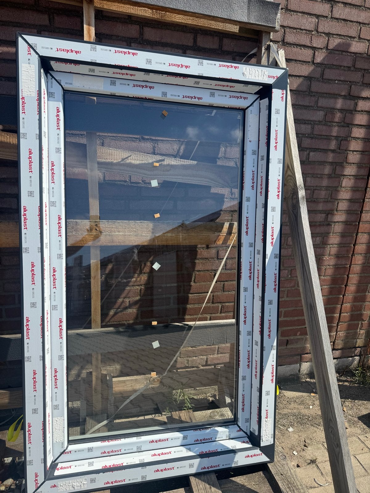 Nieuw Draaikiepraam Antraciet/Wit HR++ 930x1530mm, Doe-het-zelf en Verbouw, Ophalen, Gevelraam of Ruit, 80 tot 120 cm, 120 tot 160 cm