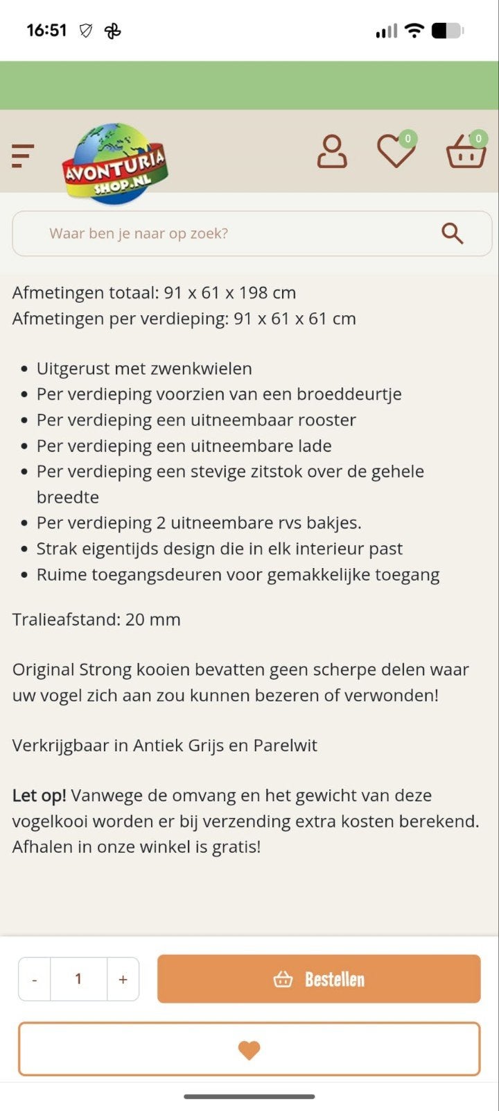 mooie triple strong kooi, Ophalen of Verzenden, Zo goed als nieuw, Metaal, Volière