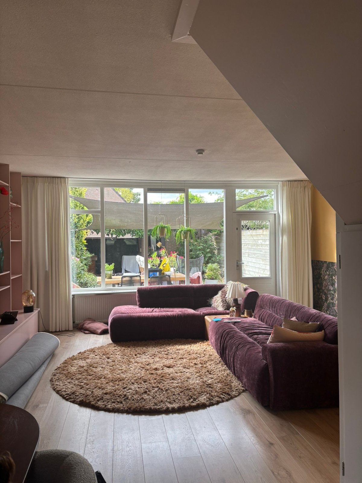 Vloerkleed bruin/brons 225cm, Huis en Inrichting, Ophalen, Bruin, Rond, Zo goed als nieuw