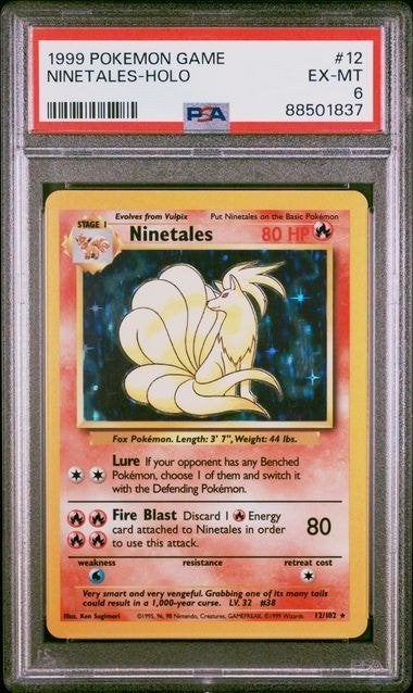 12/102 base ninetales psa 6, Ophalen of Verzenden, Zo goed als nieuw
