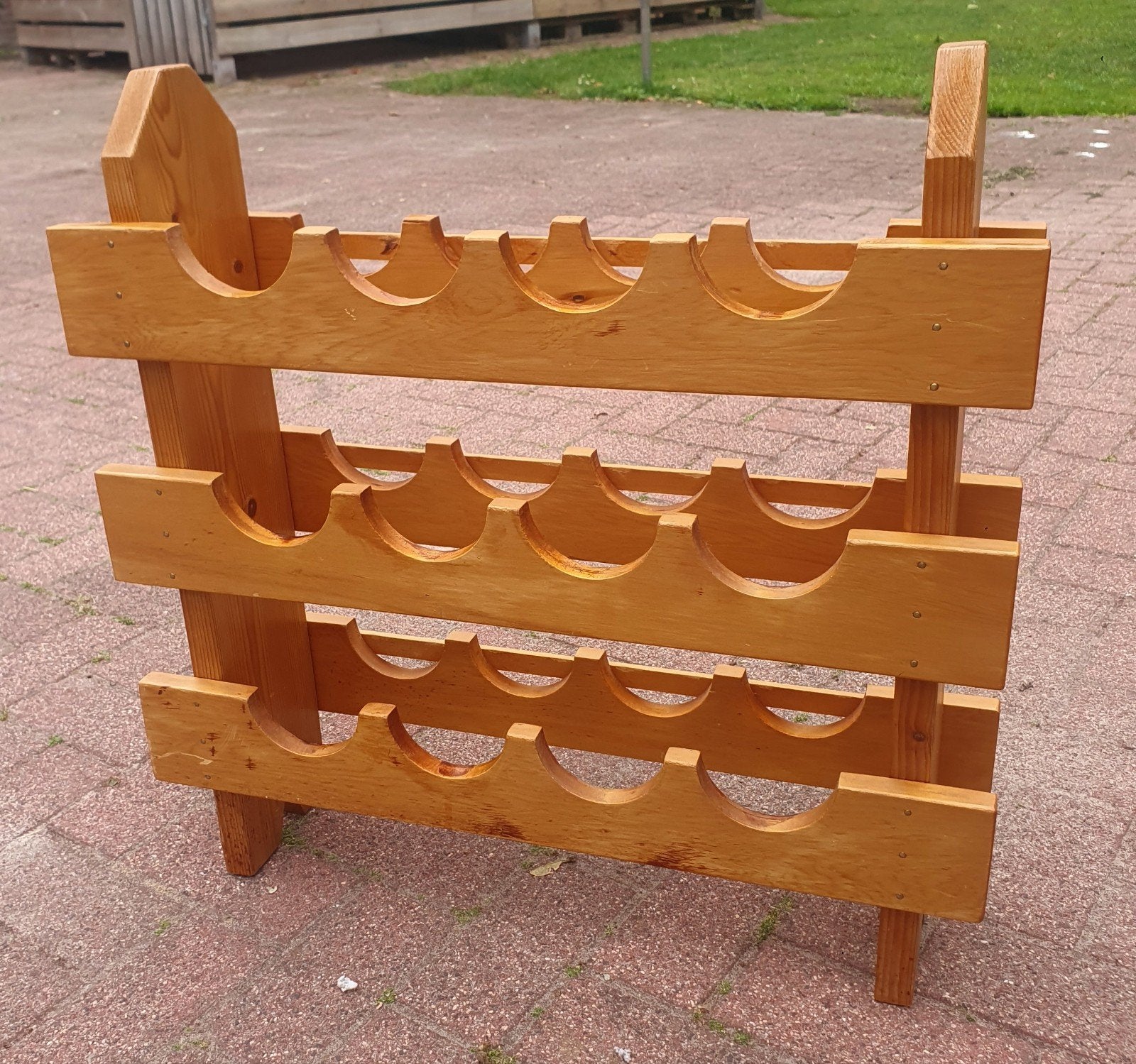 Grenen wijnrek voor 12 flessen
65 x 65 x 19,5 cm, Huis en Inrichting, Woonaccessoires | Wijnrekken, Ophalen, Gebruikt, Hout