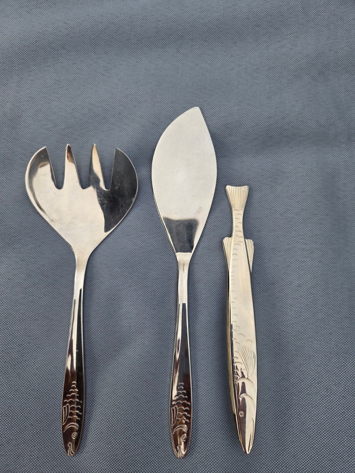 Vintage visbestek set - 3-delig met vismotief Mero en BSF, Ophalen of Verzenden