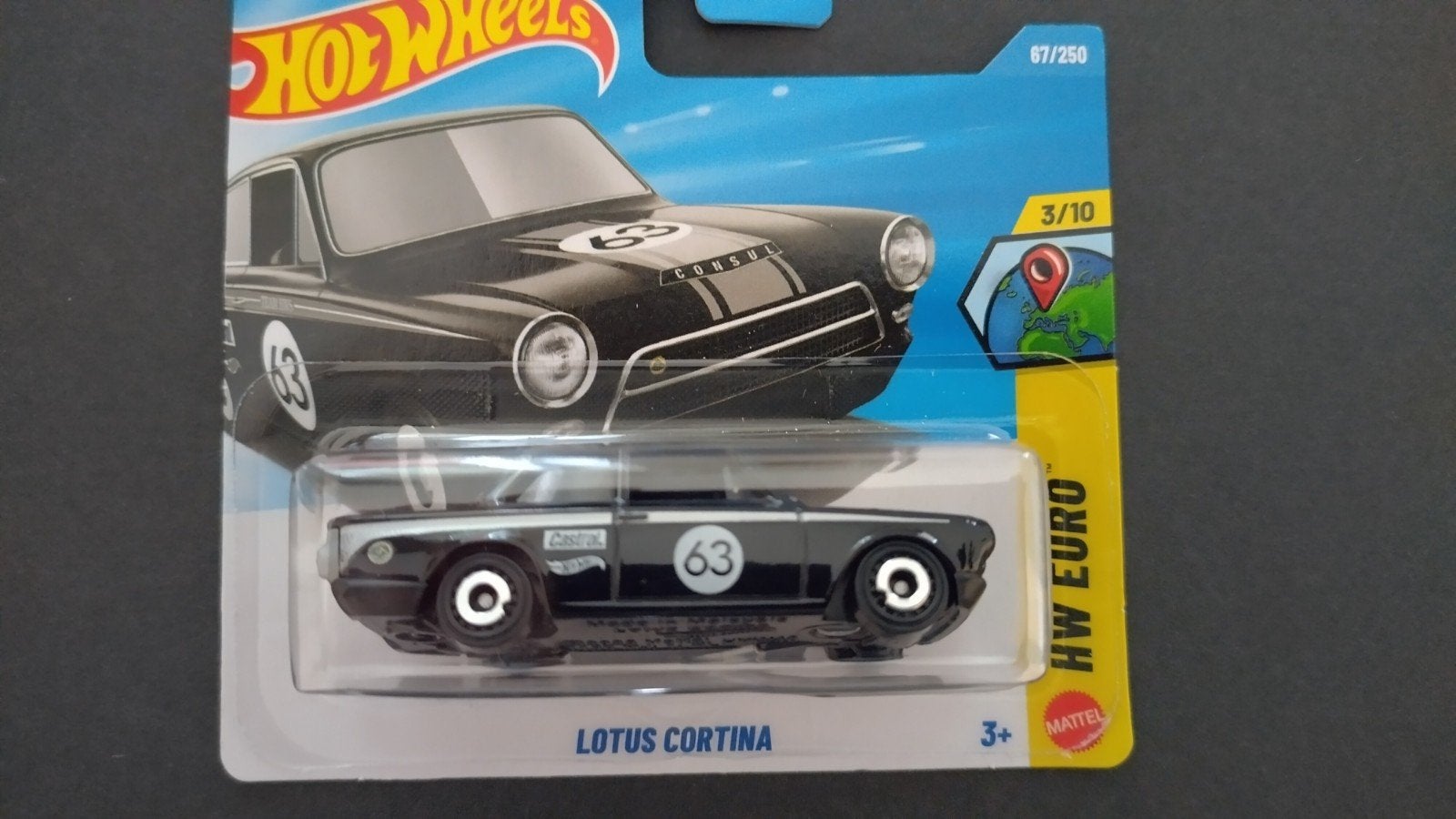 Ford Lotus Cortina Zwart 1:64 Hotwheels Pol, Auto, Verzenden, ., Nieuw