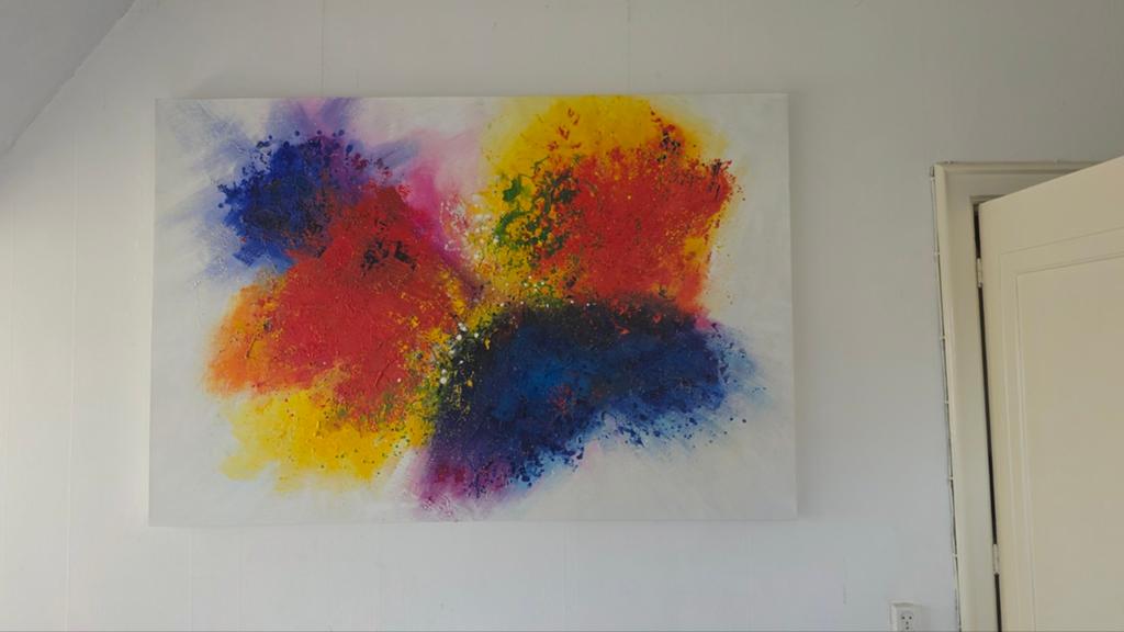 Kleurrijk Schilderij - Modern Kunstwerk (180×120cm), Ophalen