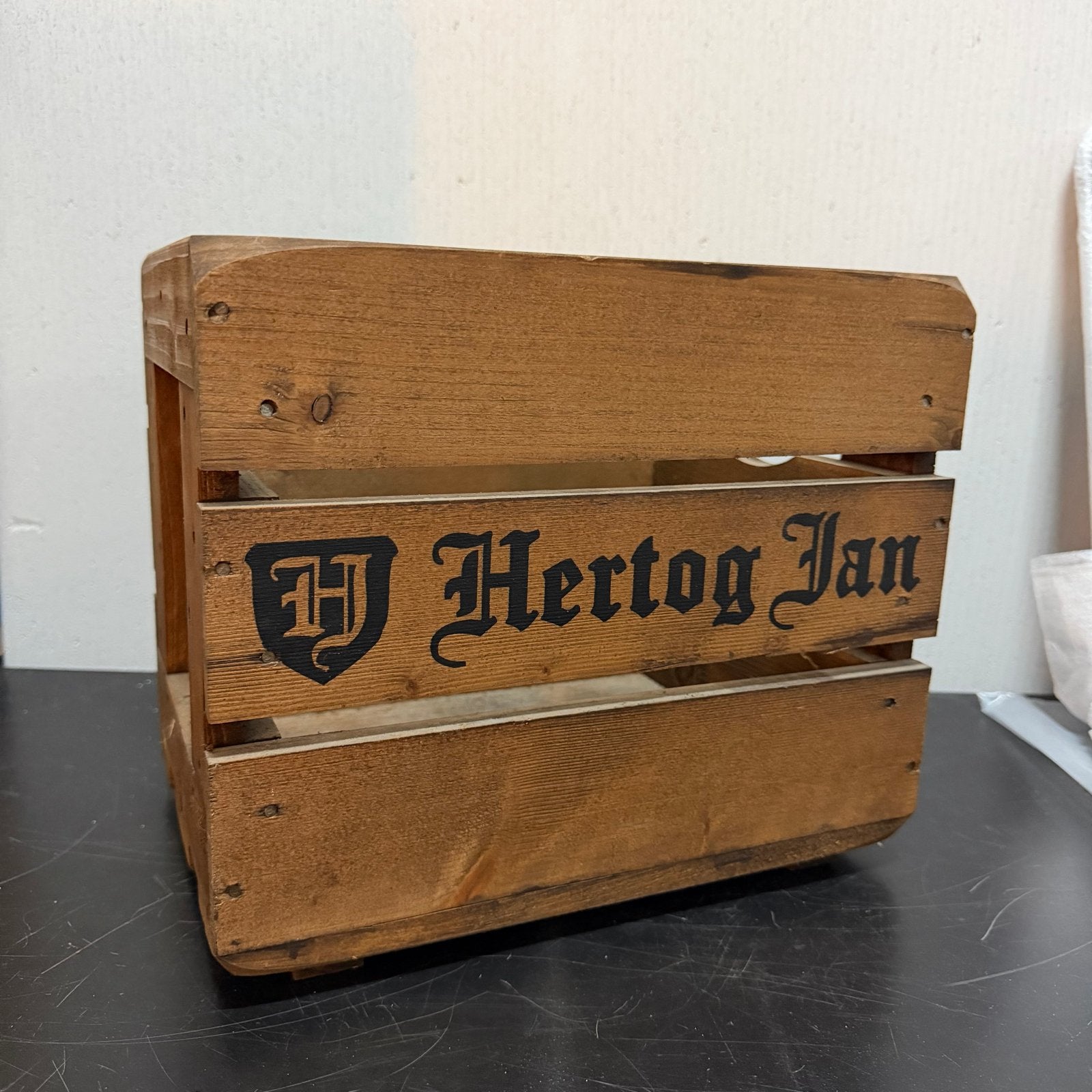 Hertog Jan houten kratje - Vintage bierkratje, Minder dan 50 cm, Minder dan 50 cm, Ophalen of Verzenden, Zo goed als nieuw