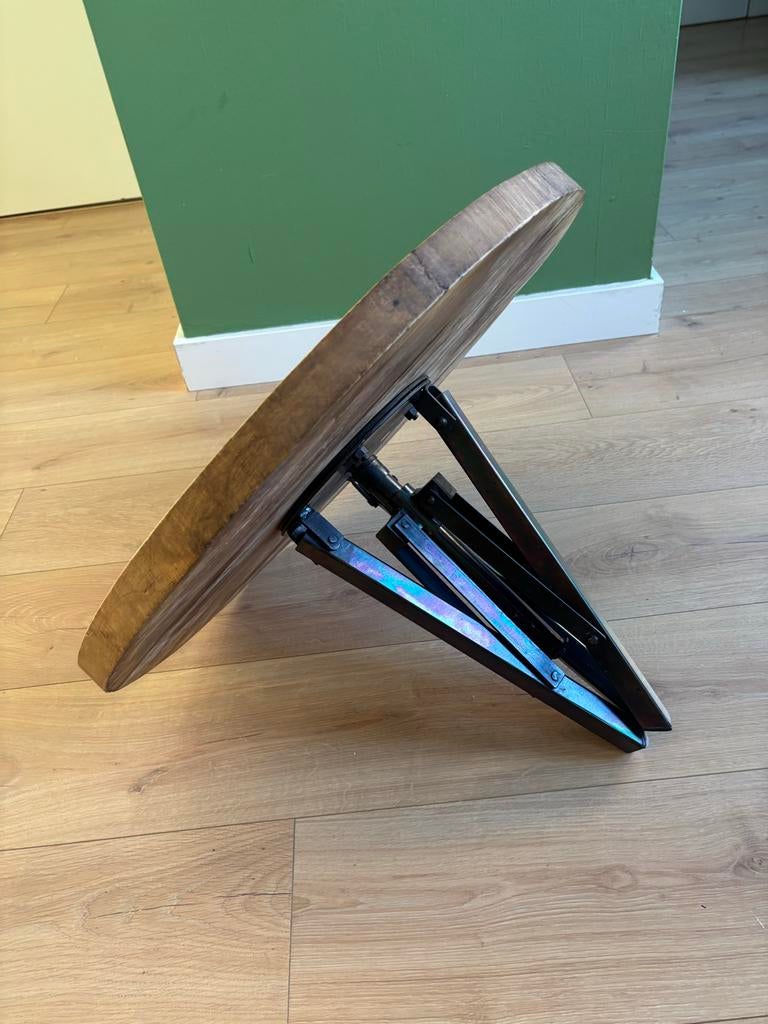 Ronde salontafel van mangohout, Huis en Inrichting, Tafels | Salontafels, Ophalen, Gebruikt, Rond, 50 tot 100 cm