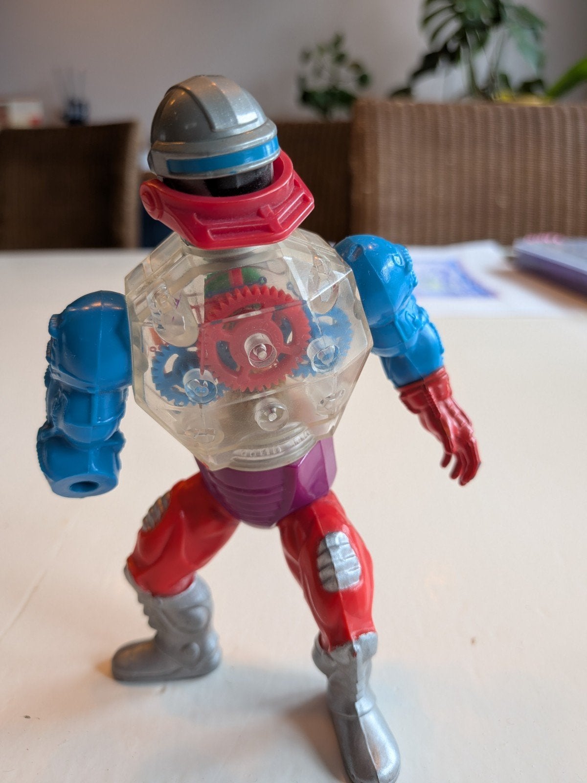 Vintage He-man Roboto 1984 werkend mechanism alle wapens, Kinderen en Baby's, Speelgoed | Actiefiguren, Ophalen of Verzenden, Gebruikt