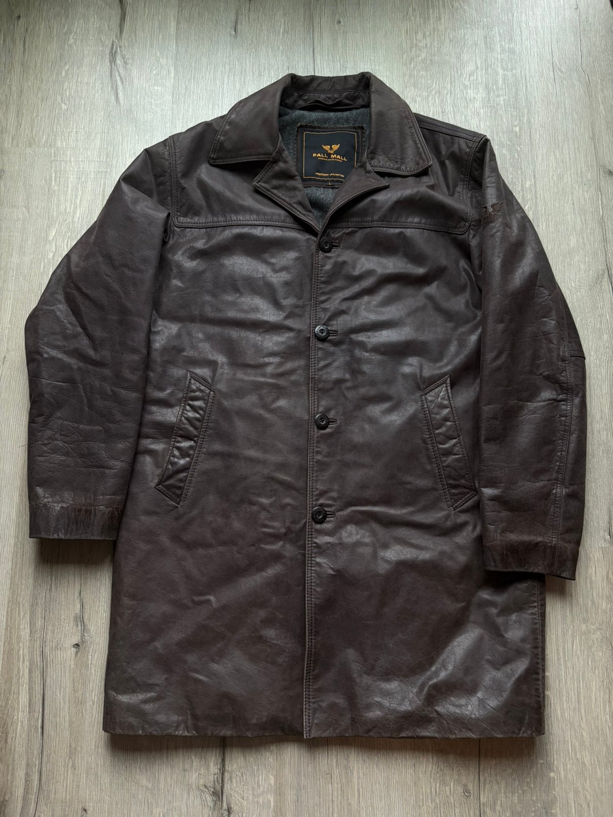 Pall Mall leren jas maat L, Ophalen of Verzenden, Gedragen, Maat 52/54 (L), Bruin