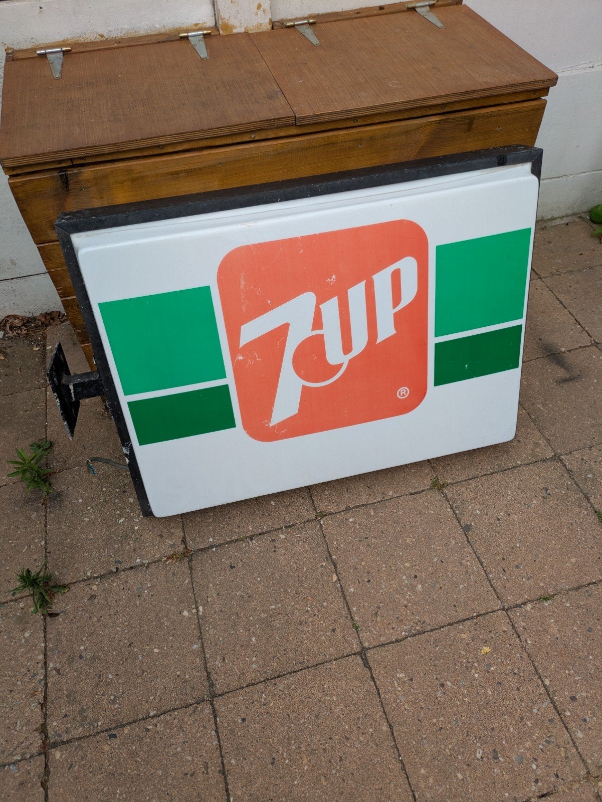Vintage 7UP Lichtbak Reclamebord, Verzamelen, Ophalen of Verzenden, Gebruikt, Lichtbak of (neon) lamp