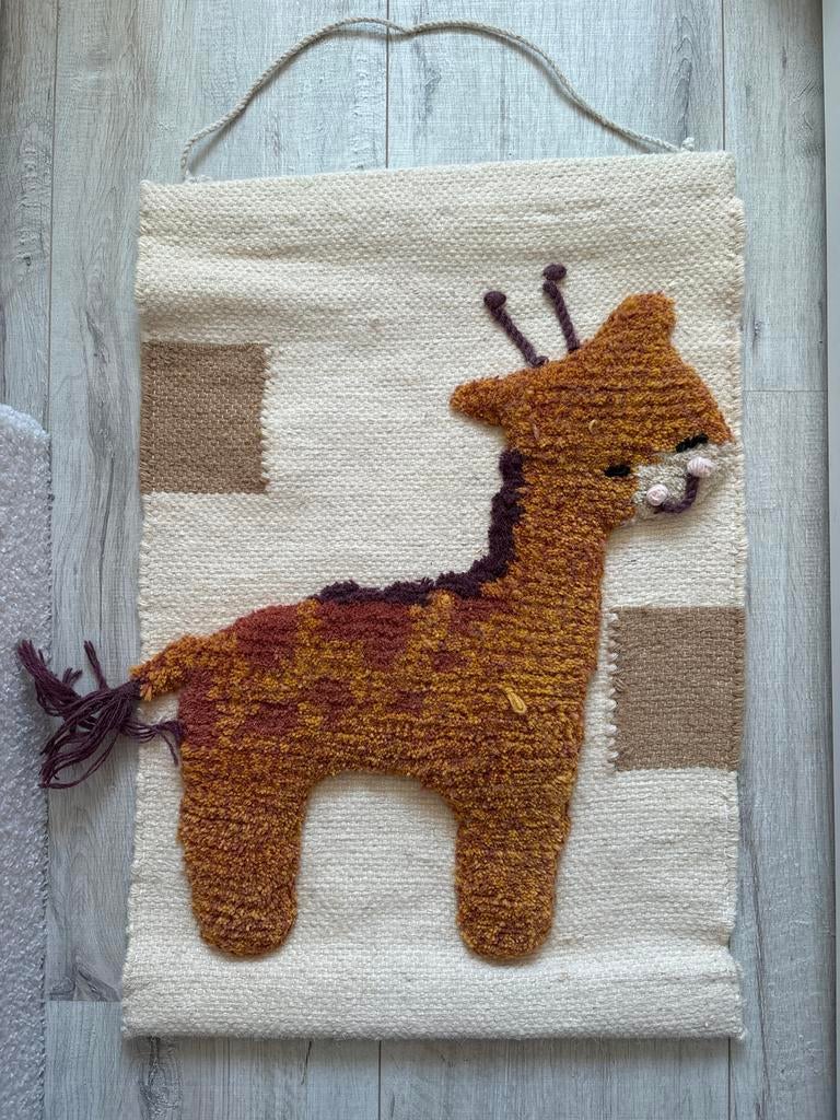 Wandkleed met giraffe - Handgemaakt wandtapijt, Huis en Inrichting, Woonaccessoires | Wanddecoraties, Ophalen of Verzenden, Zo goed als nieuw