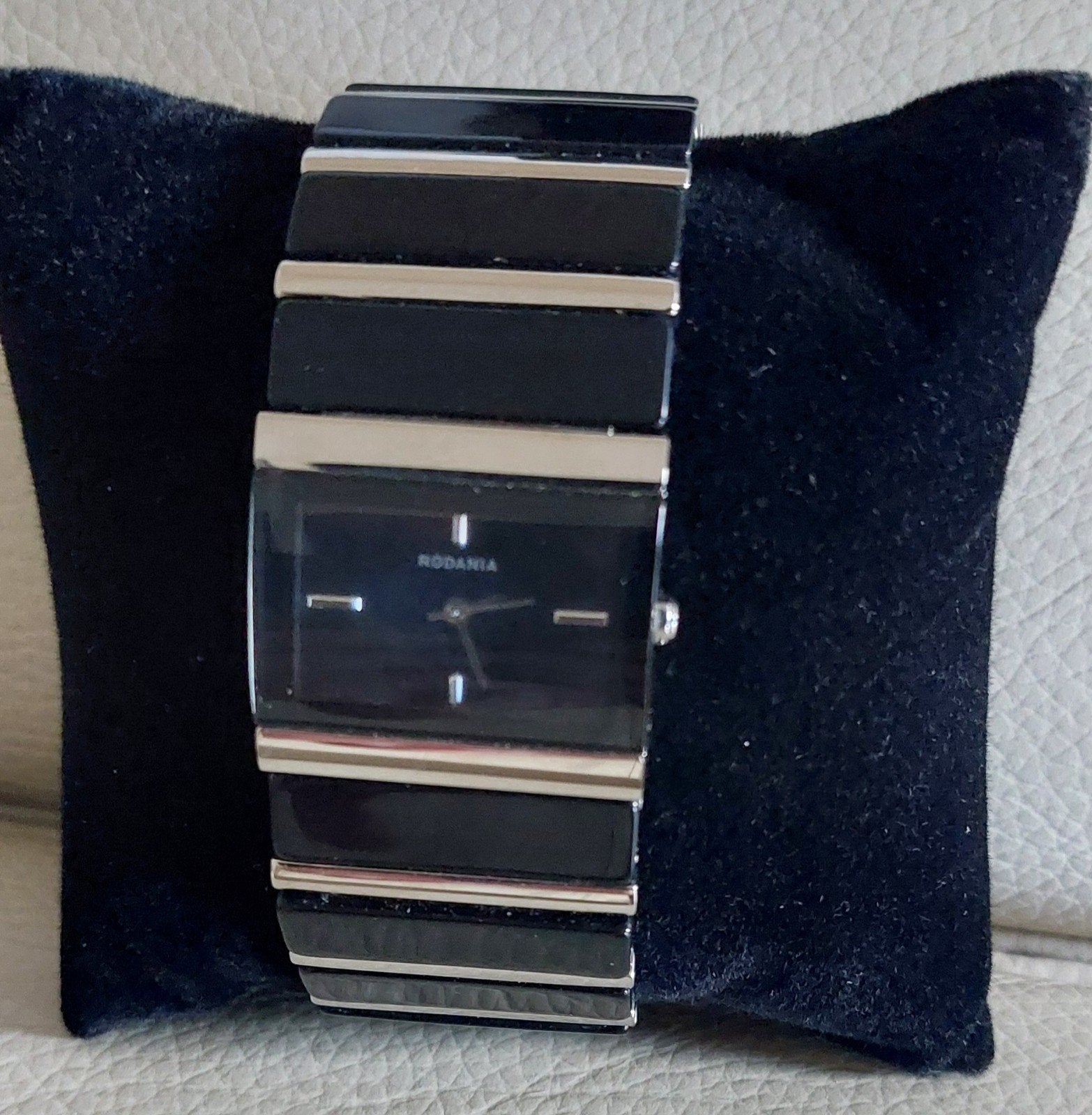 Rodania Horloge - Stijlvol Zwart en Zilver Polshorloge, Staal, Staal, Polshorloge, Zo goed als nieuw