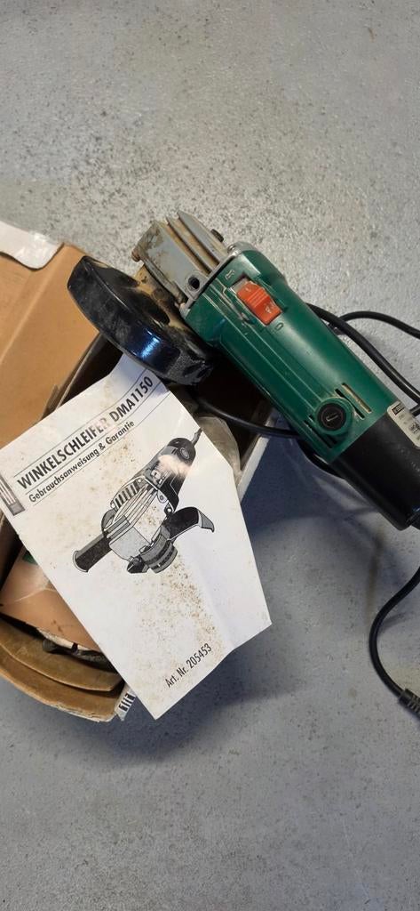 Gebruikte Haakse Slijper DMA1150 met Handleiding, Doe-het-zelf en Verbouw, Gereedschap | Slijpmachines, Gebruikt, Haakse handslijpmachine