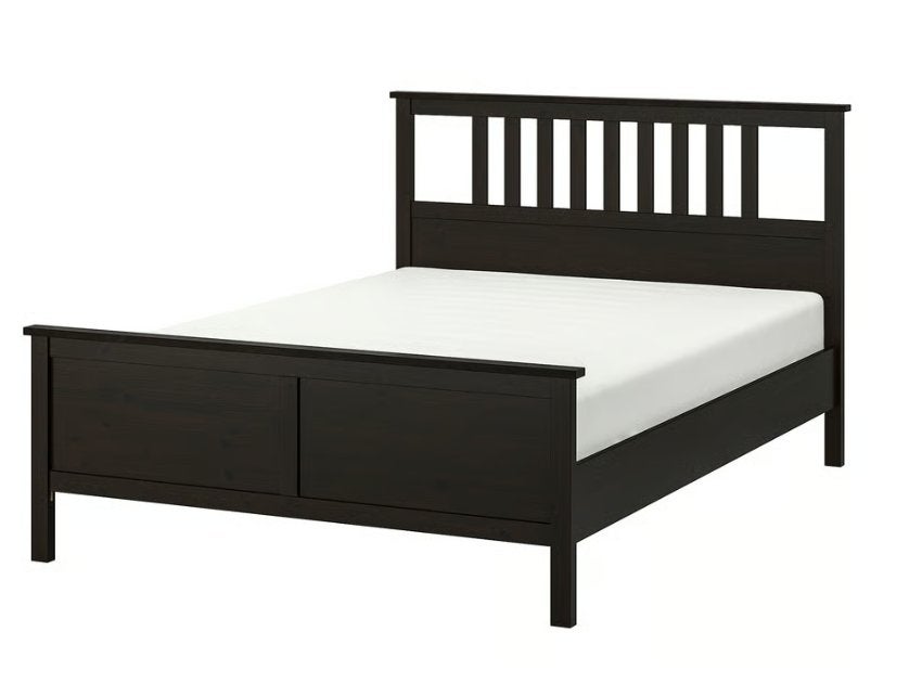 IKEA HEMNES Bed 160x200 Zwart + Lattenbodem – Goede Staat, Huis en Inrichting, Slaapkamer | Bedden, Ophalen, Gebruikt, Zwart, Tweepersoons