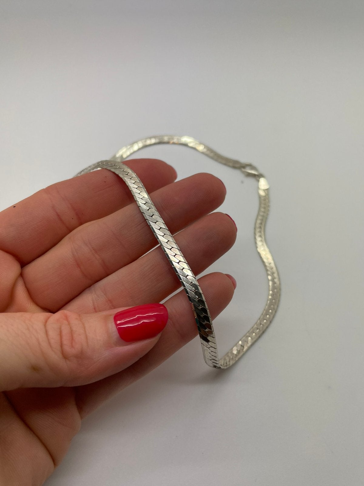 E596 Prachtige zilveren ketting, Ophalen of Verzenden, X, Zilver, Zilver