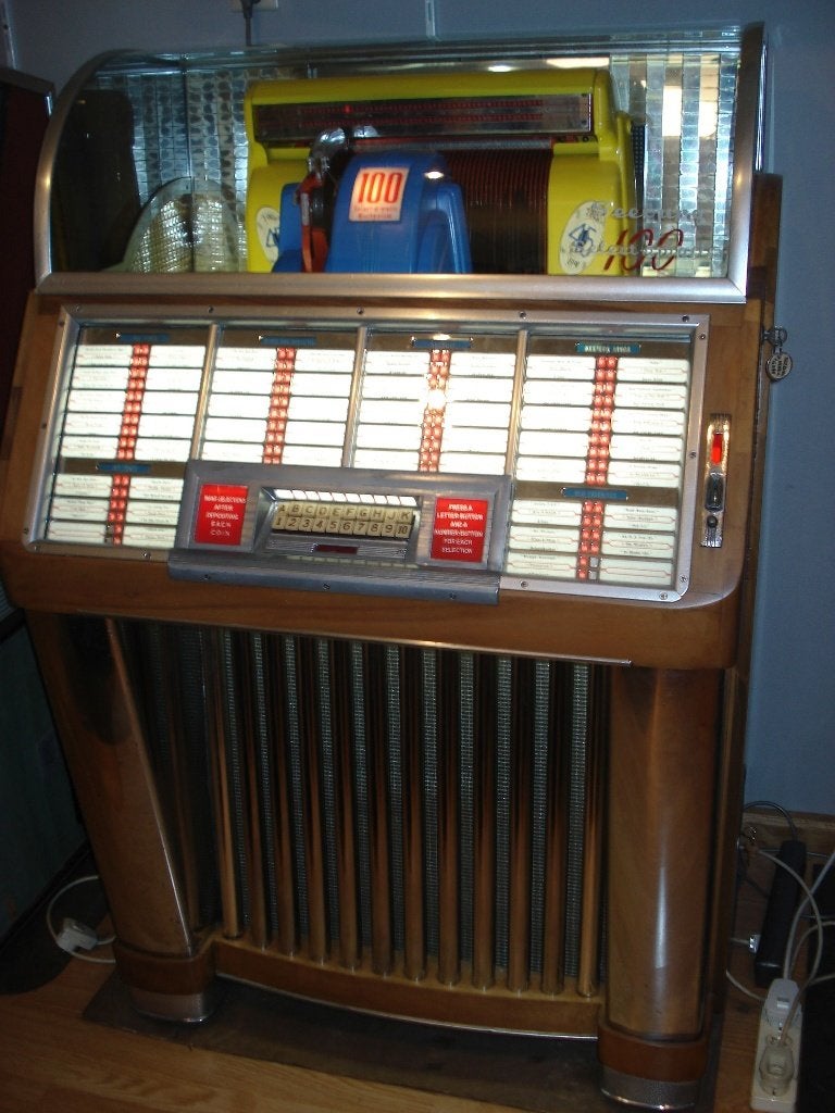 Jukebox Seeburg C uit 1952 inc Singels / Selecteert 100%, Verzamelen, 1950 tot 1960, Zo goed als nieuw, Seeburg, Ophalen