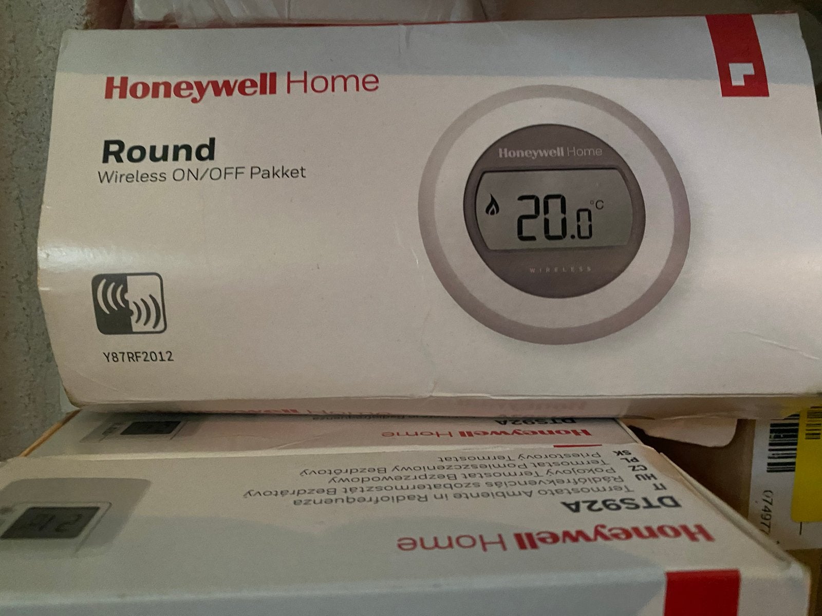Honeywell Home Round Wireless ON/OFF Pakket Y87RF2012, Ophalen of Verzenden, Slimme thermostaat, Nieuw