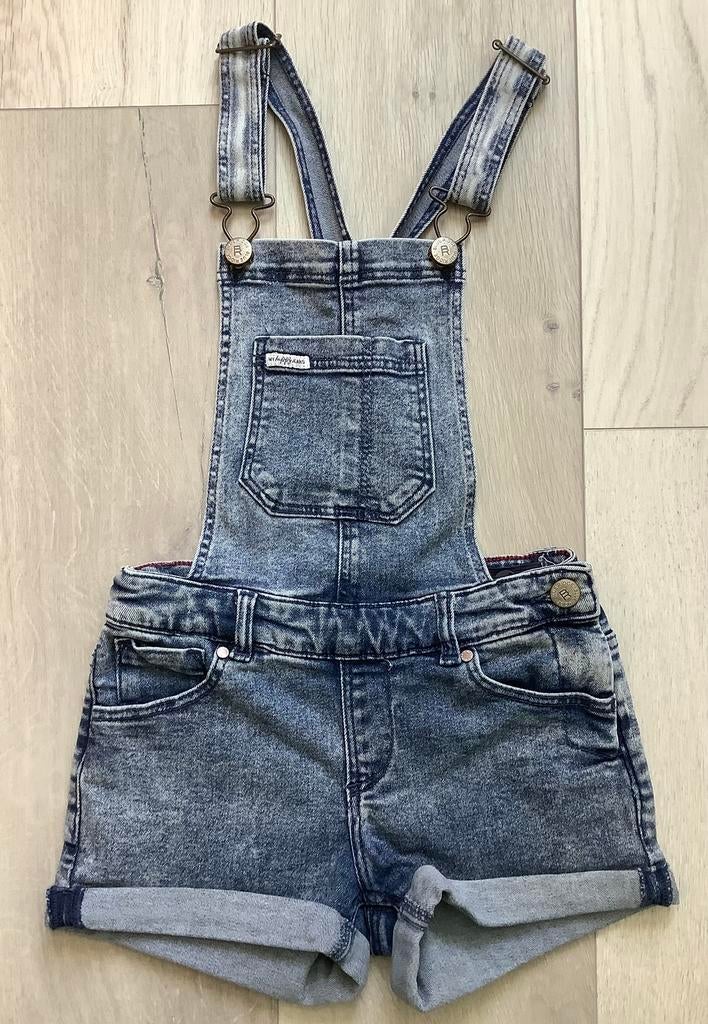 Bleu Rigde spijker tuinbroek - Maat 134, Ophalen of Verzenden, Zo goed als nieuw, Meisje, Broek
