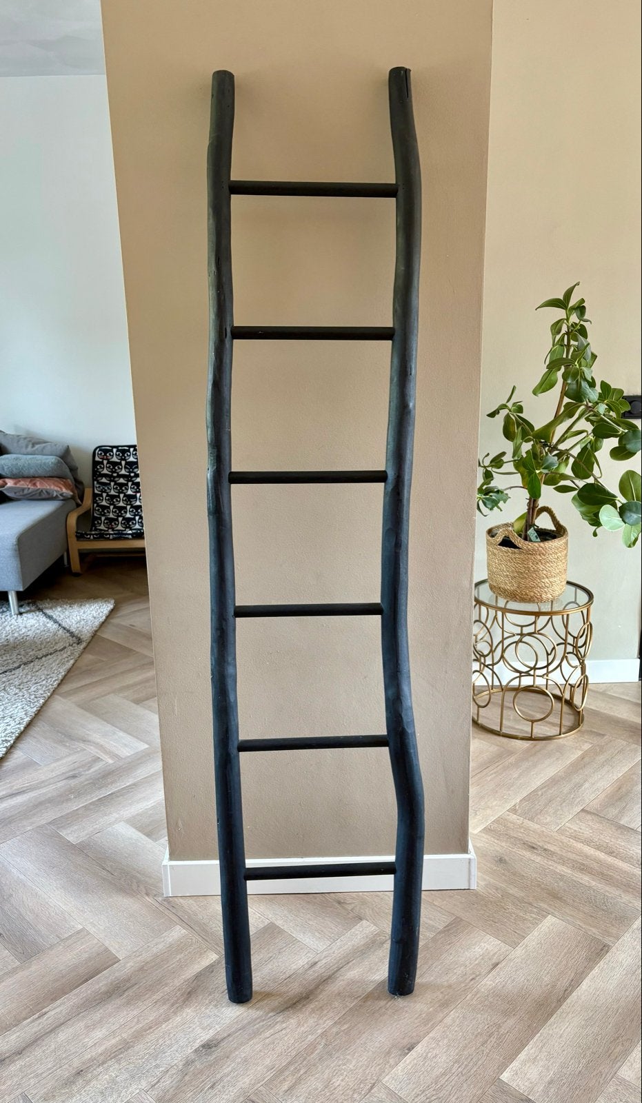 Decoratieve houten ladder - 180x40 cm, Huis en Inrichting, Ophalen, Landelijk, Overige typen, Zo goed als nieuw