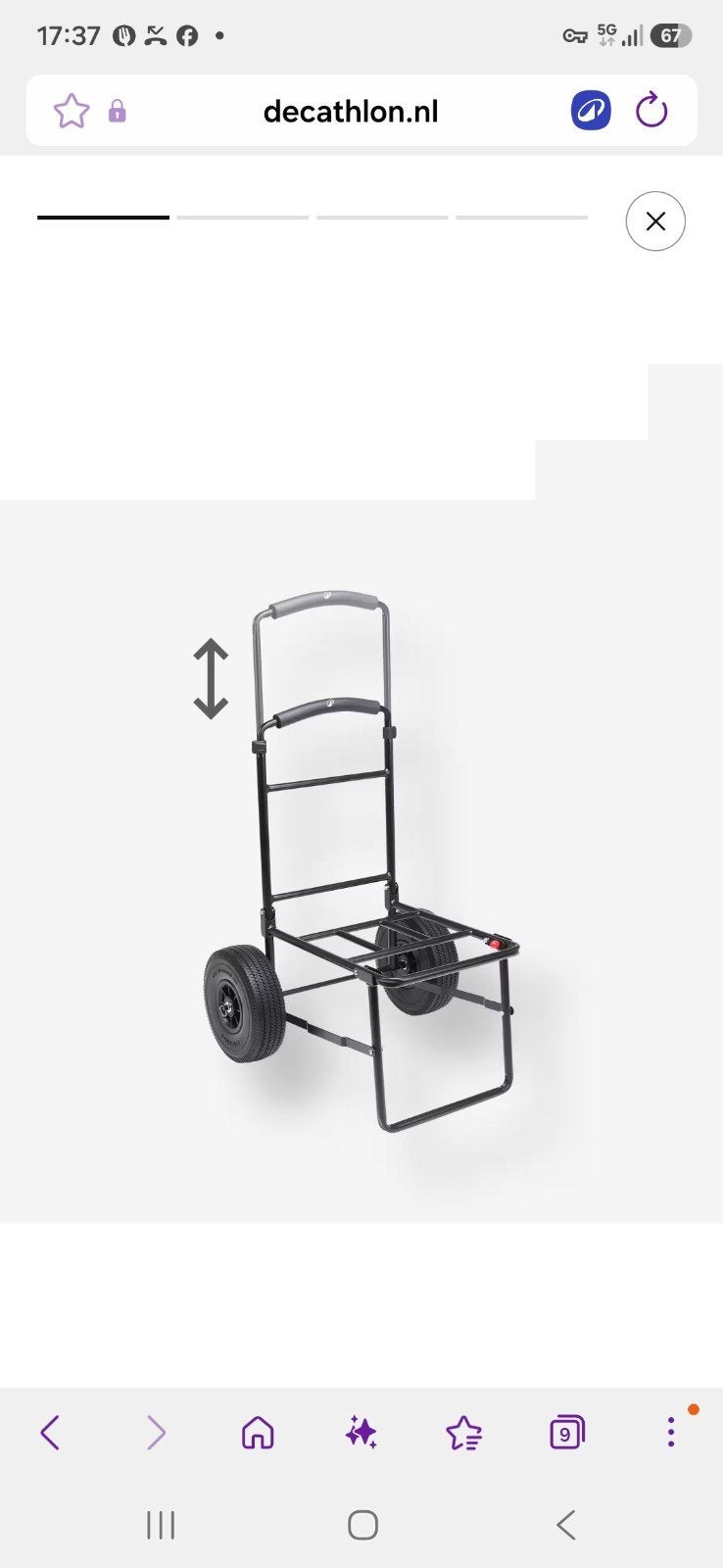 Opvouwbare Transportkar / Steekwagen, ideaal voor visspullen, Ophalen
