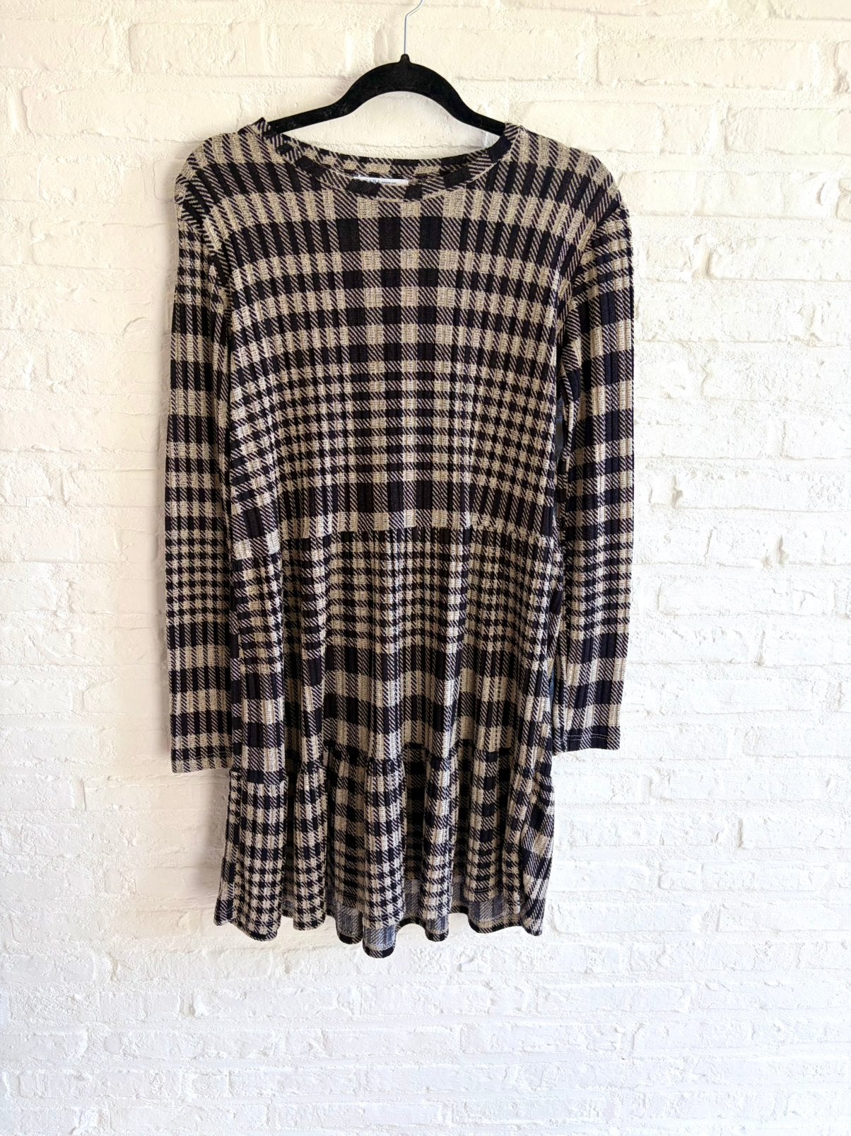 Nieuw geblokte jurk Zara, Maat 38/40 (M), Verzenden, Zwart, Nieuw