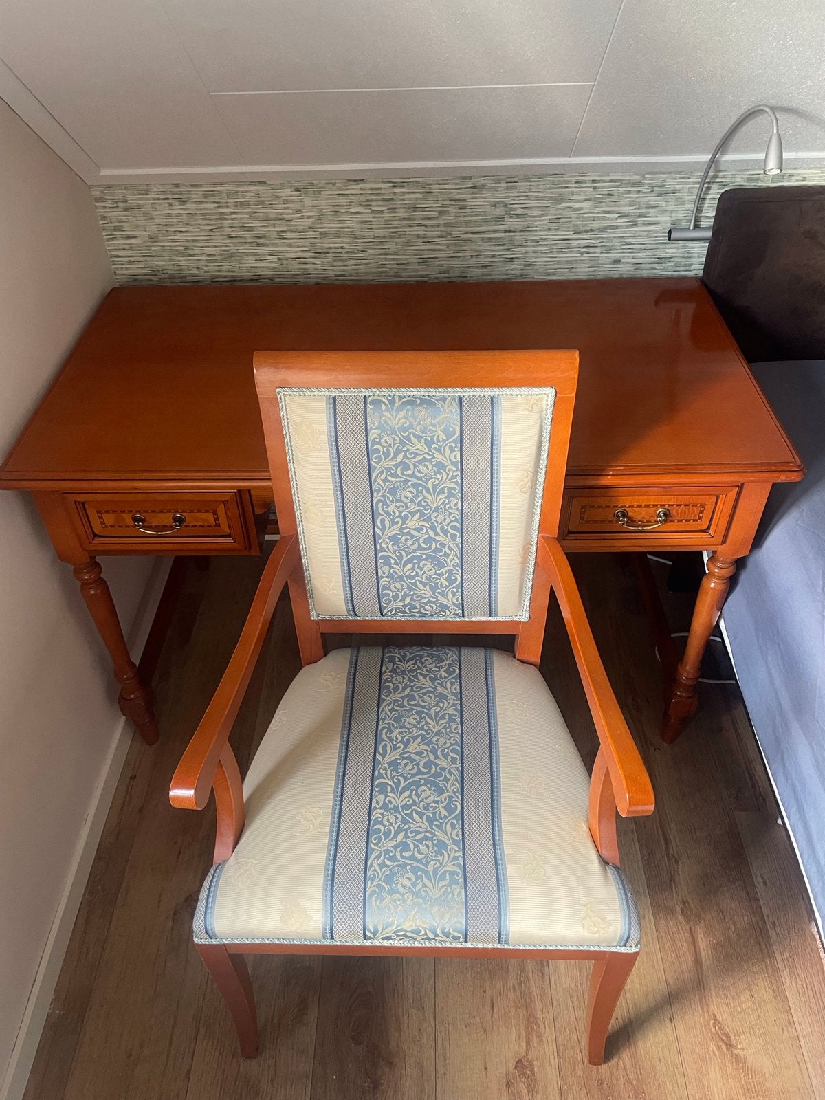 Selva Epoca Bureau met Stoel - Massief Kersenhout, Huis en Inrichting, Ophalen, Overige typen, Bruin, Zo goed als nieuw