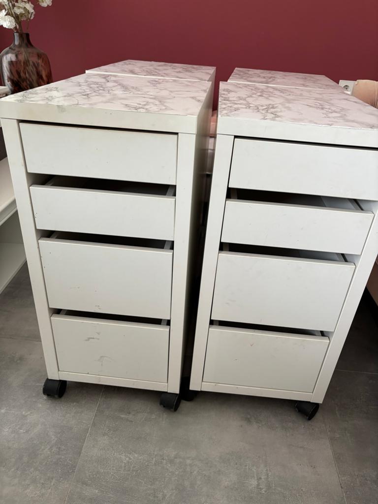 6x IKEA Micke ladeblokken op wielen., Ophalen, Minder dan 50 cm, Gebruikt, 3 of 4 laden