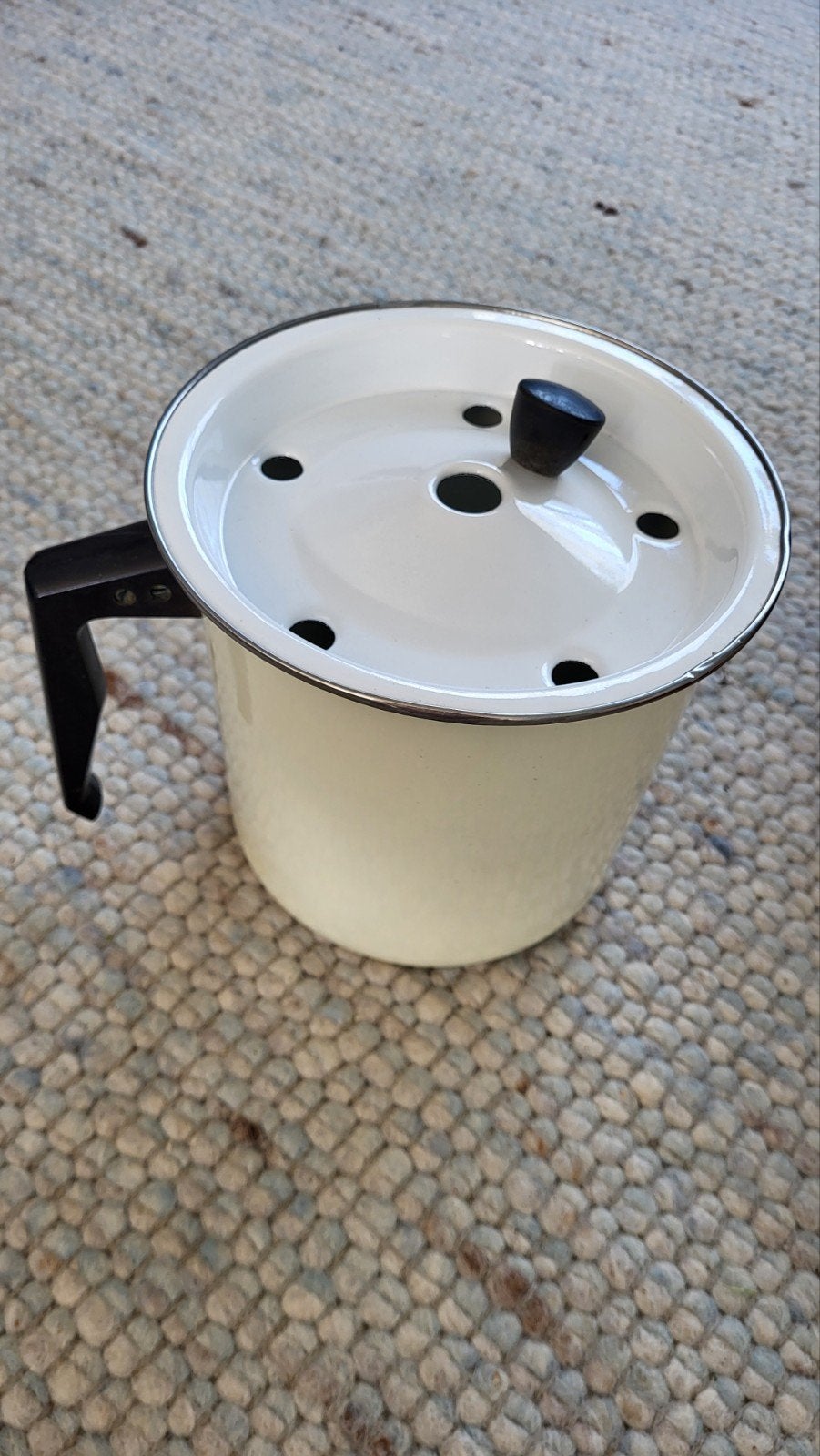 melkkoker emaille brocante pan vintage melk koker, Ophalen of Verzenden, Huis en Inrichting