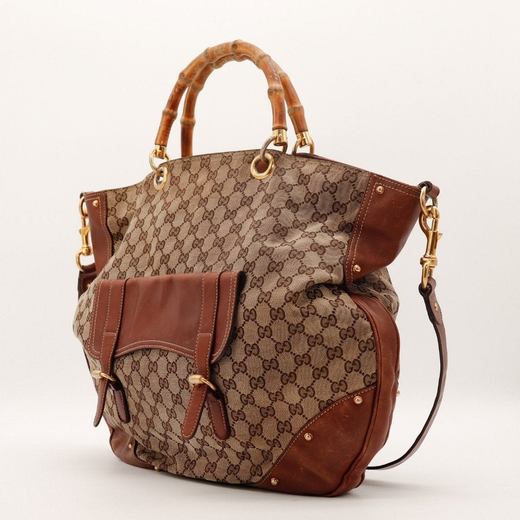 Gucci Big Bambou shopper, Verzenden, Gebruikt, Zwart, Shopper
