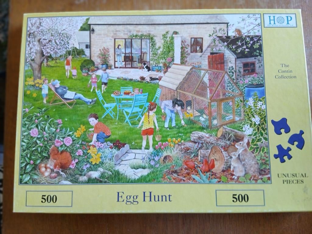 House of Puzzles 'Egg Hunt' Legpuzzel 500 stukjes, Ophalen of Verzenden, 500 t/m 1500 stukjes, Gebruikt, Legpuzzel