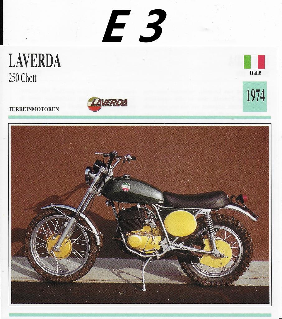 E3 motorkaart e3 laverda 250 chott ( 1974), Ophalen of Verzenden, Zo goed als nieuw, Motoren