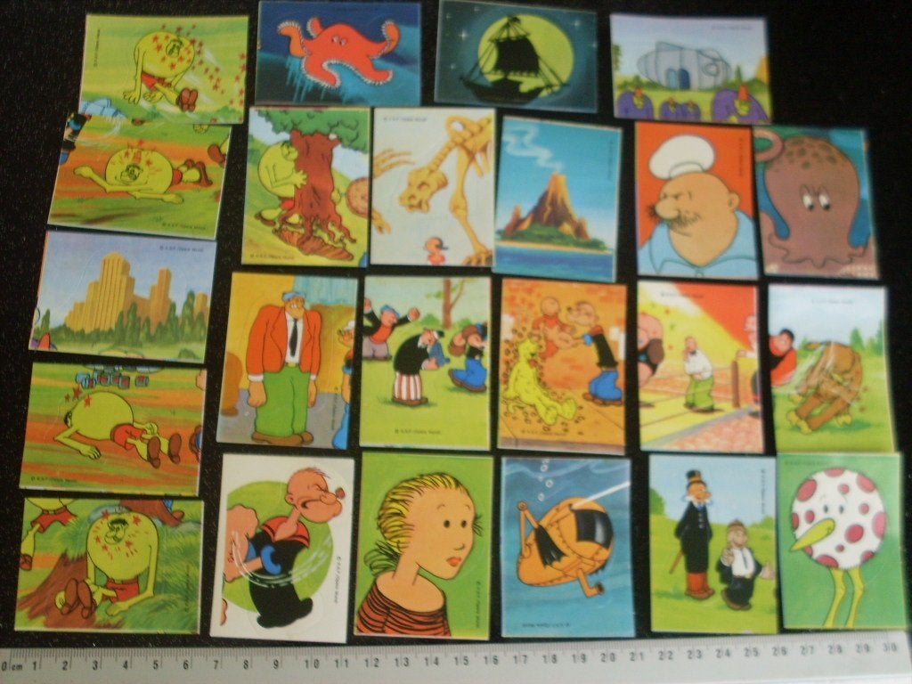 68x sticker popeye vintage, Verzamelen, Stickers, Zo goed als nieuw, Strip of Tekenfilm, Verzenden