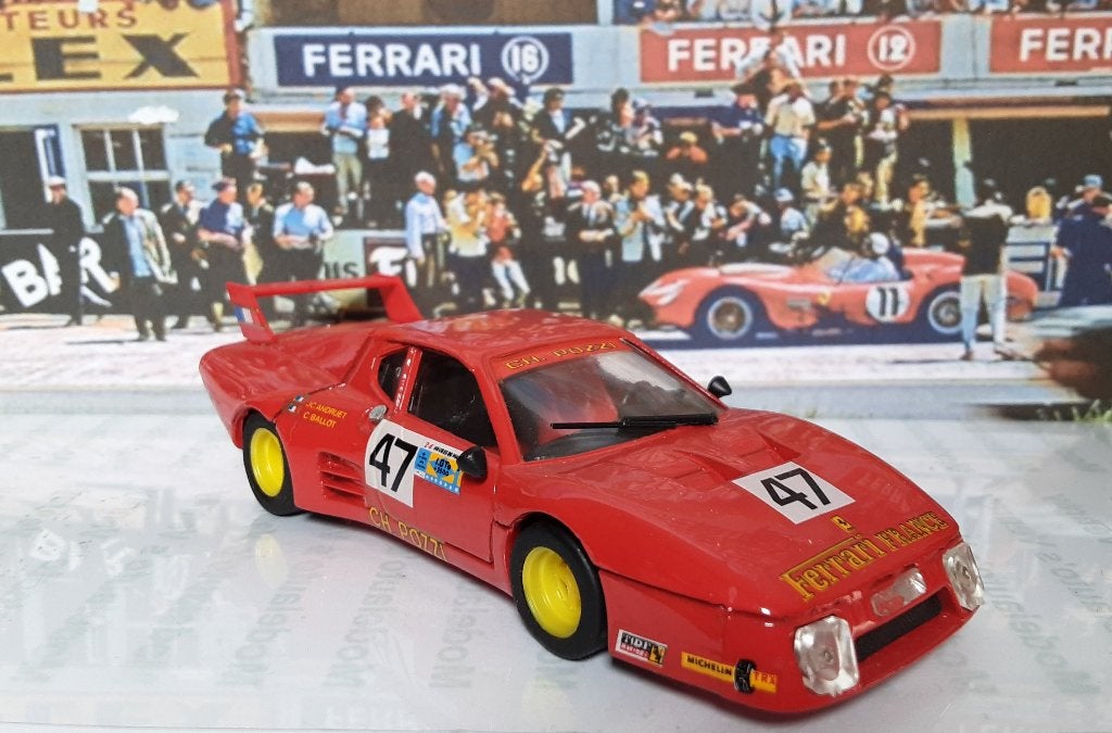1:43 Ferrari 512 BB #47; Le Mans 24 Hours 1981; Brumm R213, Ophalen of Verzenden, Gebruikt, Auto, Overige merken