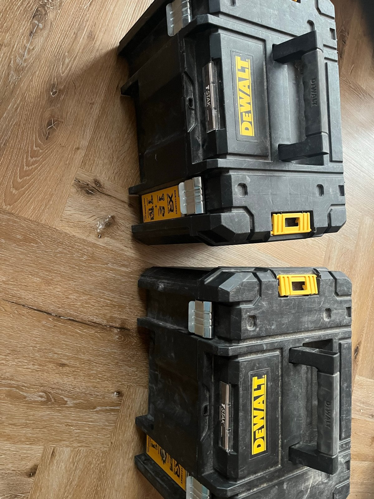 2x DeWalt TSTAK gereedschapskisten, Ophalen, Gebruikt