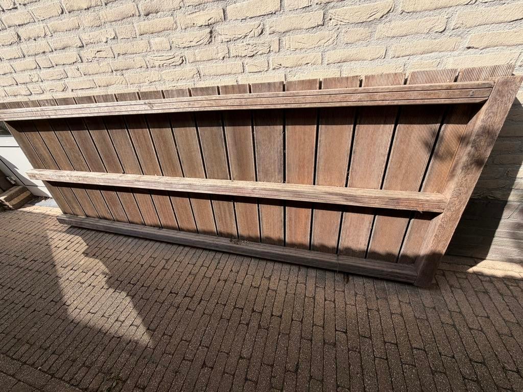 Vlonder volledig hardhout afm: 198,5 x 98,5 x 8 cm, Tuin en Terras, Terrasdelen en Vlonders, Ophalen, Zo goed als nieuw, Hout