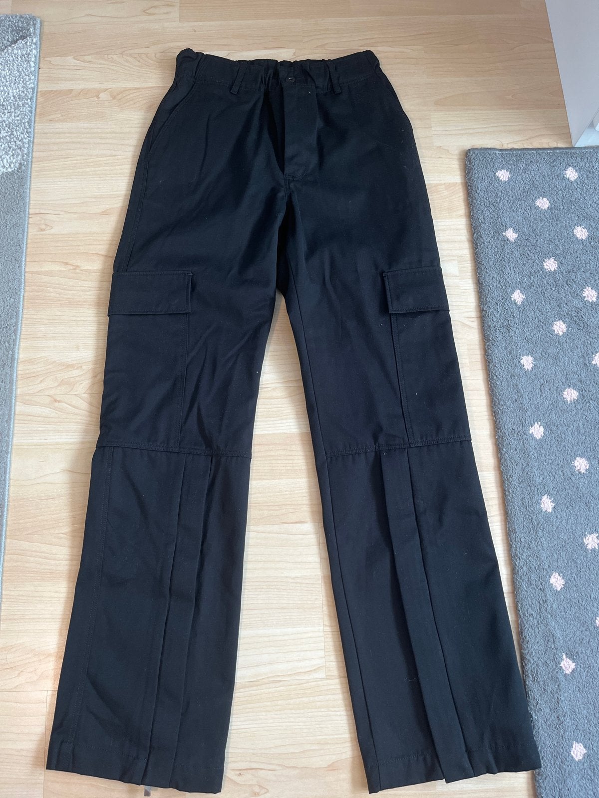 Zwarte Vanilia Broek met Ritsen en Zakken, Ophalen, Gedragen, Zwart, Lang