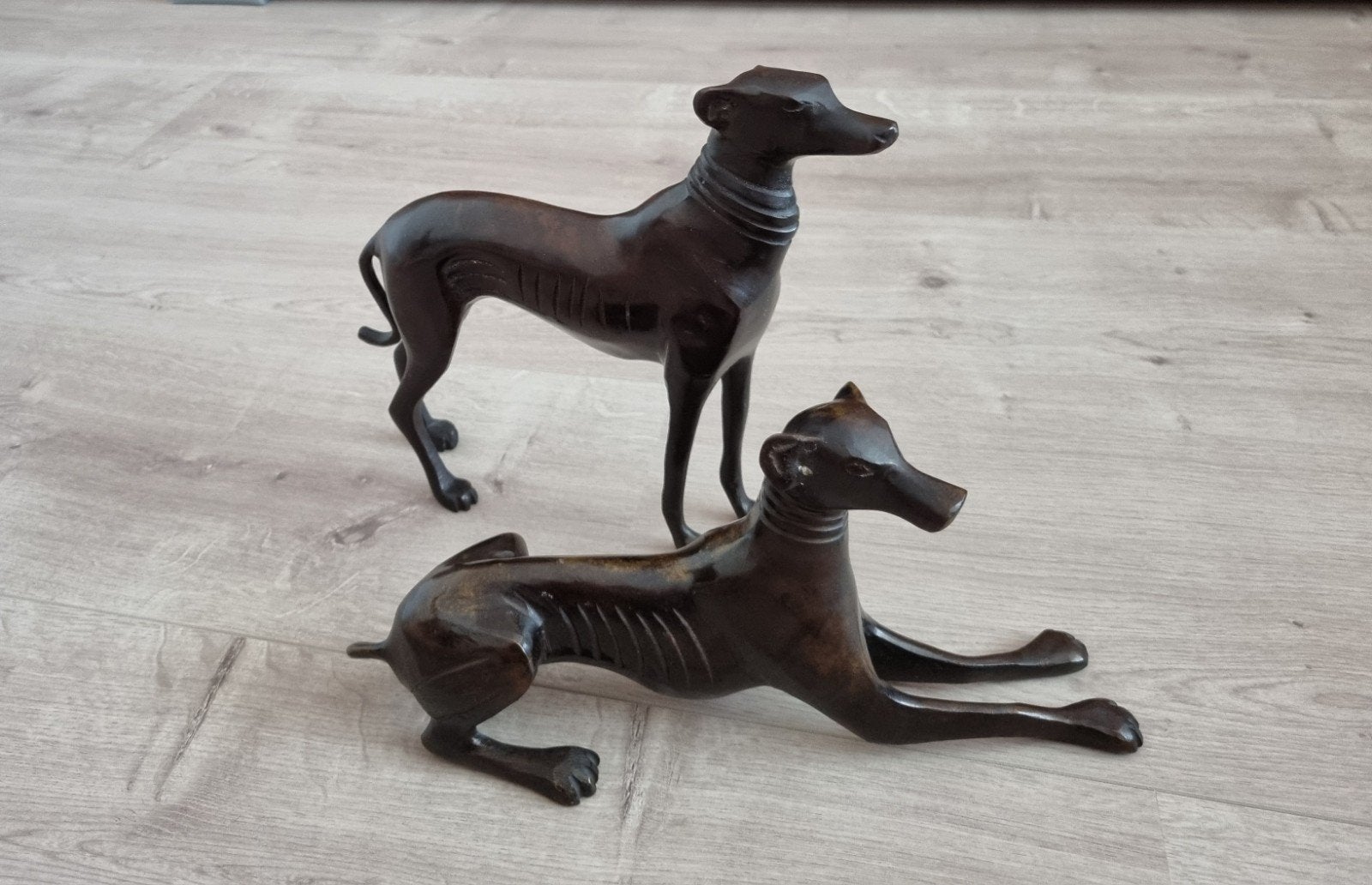 Prachtige Vintage Messing Windhonden. Vaste prijs 110€, Antiek en Kunst, Ophalen of Verzenden