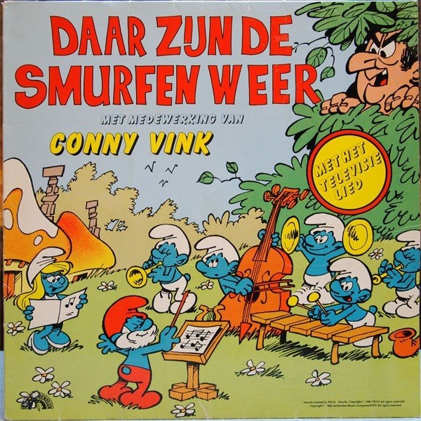 inder L.P. (1982) De Smurfen - Daar zijn de Smurfen weer., Cd's en Dvd's, Vinyl | Kinderen en Jeugd, LP, Gebruikt, 6 tot 9 jaar