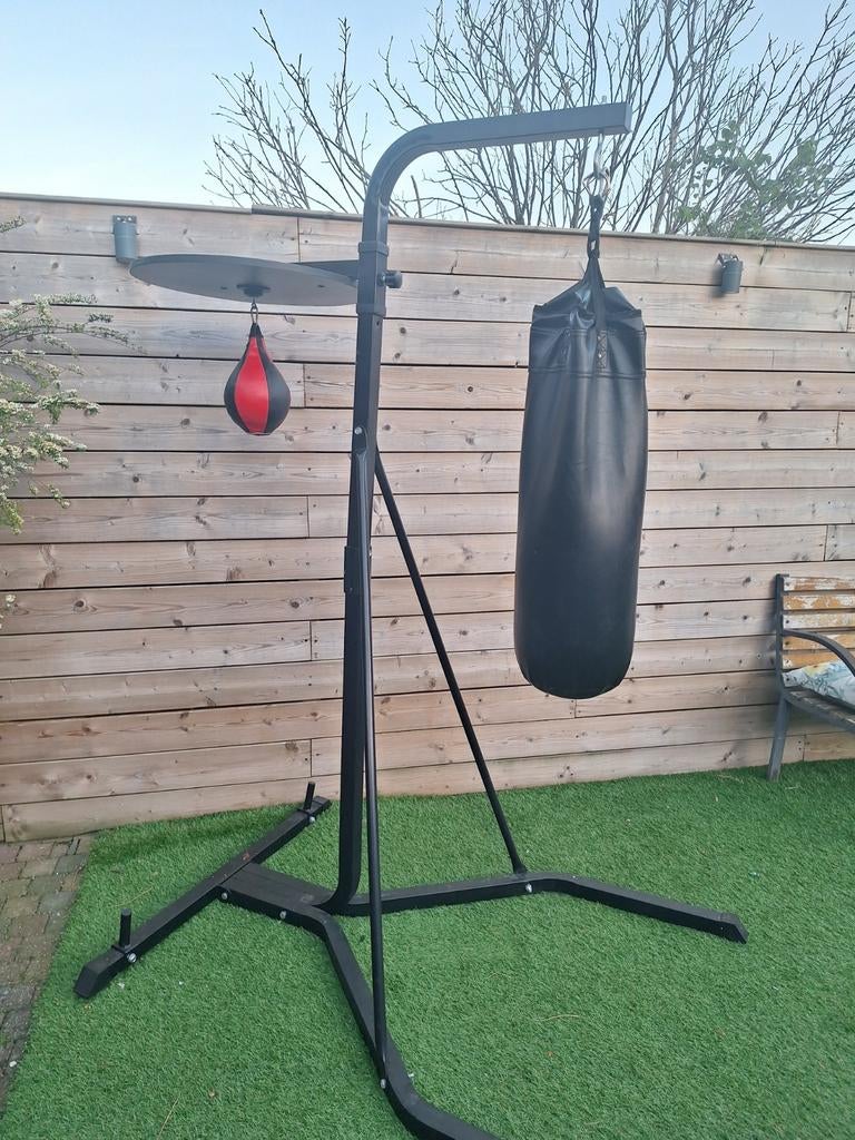Boksstandaard met bokszak en speedbag, Ophalen, Gebruikt, Bokszak