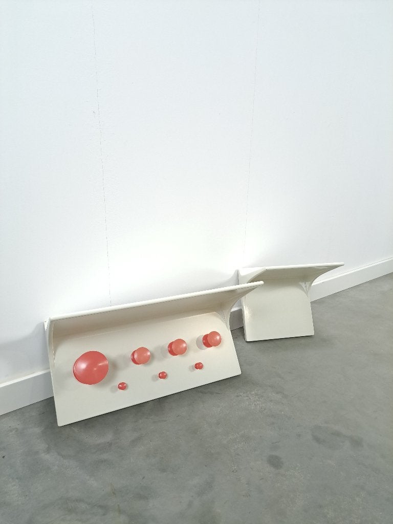 Design kapstok Rudolf Horn DDR roze kunststof knoppen, Wandkapstok, Kunststof, Gebruikt, Ophalen of Verzenden
