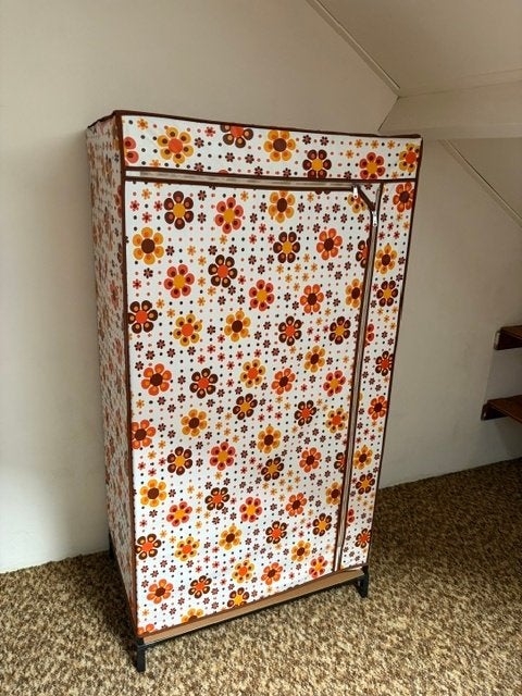vintage stoffen kledingkast, Ophalen, Gebruikt, 100 tot 150 cm, 50 tot 100 cm