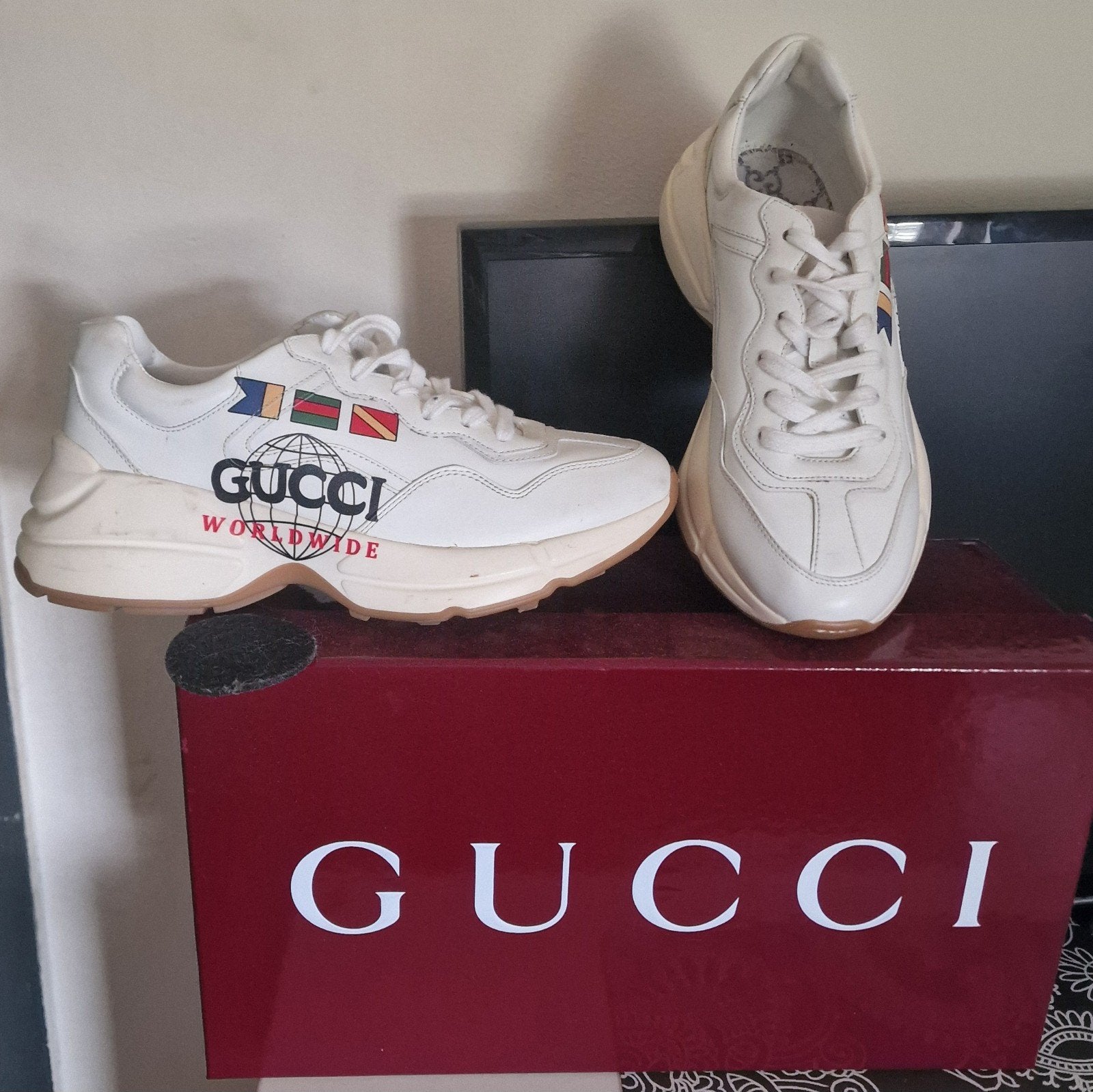 Gucci Rhyton Worldwide Sneakers - Maat 39, Ophalen, Wit, Gucci, Sneakers of Gympen