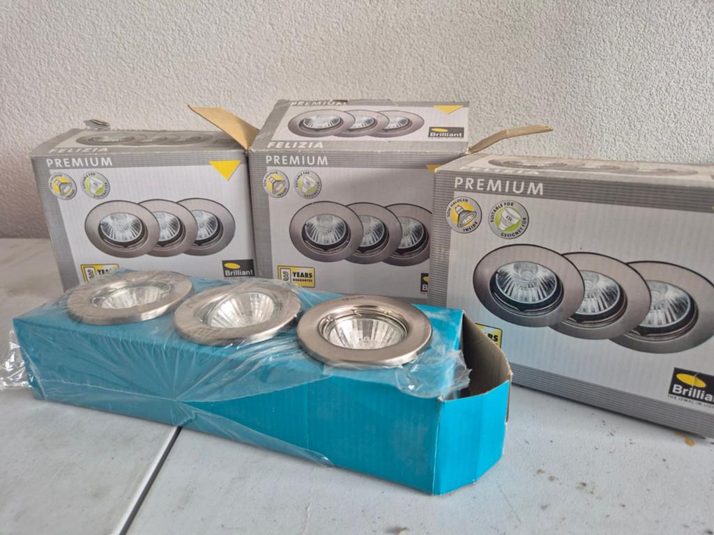 Spots, compleet in doos, felizia, Huis en Inrichting, Ophalen of Verzenden, Metaal of Aluminium