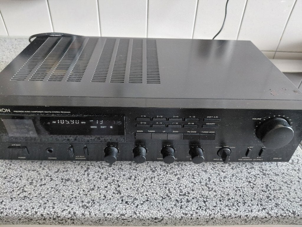 Denon DRA-25 top versterker/receiver met phono aansluiting, Gebruikt, Denon, Ophalen of Verzenden, 60 tot 120 watt
