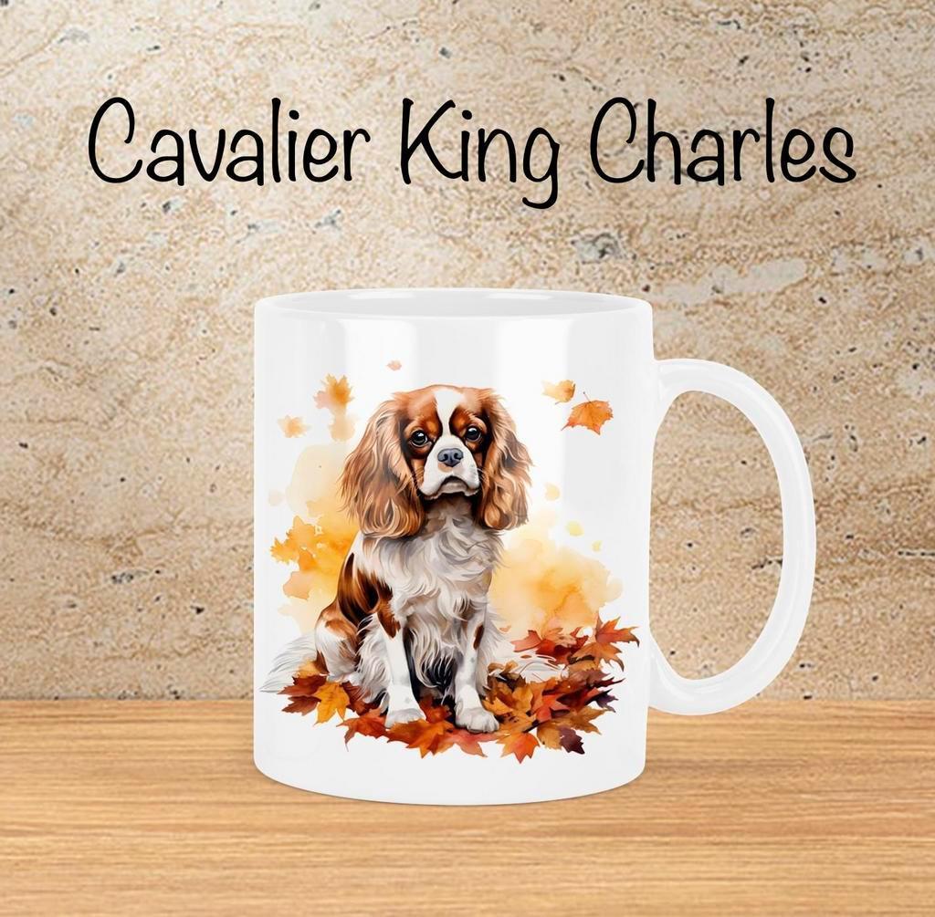 Cavalier King Charles Spaniël Herfstmok, Huis en Inrichting, Keuken | Servies, Nieuw, Kop(pen) en/of Schotel(s), Overige stijlen